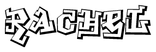 The clipart image features a stylized text in a graffiti font that reads Rachel.