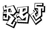The clipart image features a stylized text in a graffiti font that reads Rej.