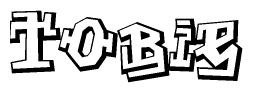 The clipart image depicts the word Tobie in a style reminiscent of graffiti. The letters are drawn in a bold, block-like script with sharp angles and a three-dimensional appearance.