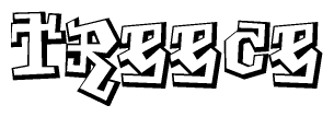 The clipart image features a stylized text in a graffiti font that reads Treece.