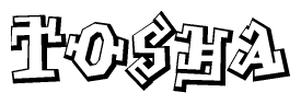 The clipart image features a stylized text in a graffiti font that reads Tosha.