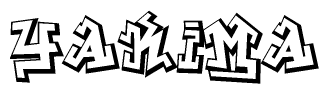 The clipart image features a stylized text in a graffiti font that reads Yakima.