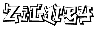 The clipart image features a stylized text in a graffiti font that reads Zilney.