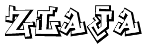 The image is a stylized representation of the letters Zlaja designed to mimic the look of graffiti text. The letters are bold and have a three-dimensional appearance, with emphasis on angles and shadowing effects.