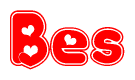 The image displays the word Bes written in a stylized red font with hearts inside the letters.