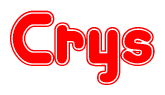 The image displays the word Crys written in a stylized red font with hearts inside the letters.