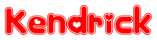 The image displays the word Kendrick written in a stylized red font with hearts inside the letters.