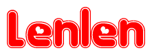 The image displays the word Lenlen written in a stylized red font with hearts inside the letters.