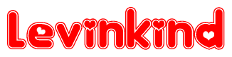 The image displays the word Levinkind written in a stylized red font with hearts inside the letters.