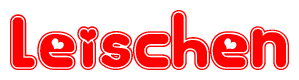 The image displays the word Leischen written in a stylized red font with hearts inside the letters.