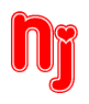 The image displays the word Nj written in a stylized red font with hearts inside the letters.