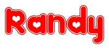 The image displays the word Randy written in a stylized red font with hearts inside the letters.