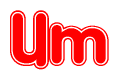 The image displays the word Um written in a stylized red font with hearts inside the letters.