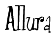 The image is a stylized text or script that reads 'Allura' in a cursive or calligraphic font.