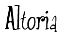The image contains the word 'Altoria' written in a cursive, stylized font.