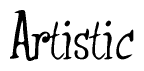 The image contains the word 'Artistic' written in a cursive, stylized font.