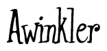 The image is a stylized text or script that reads 'Awinkler' in a cursive or calligraphic font.