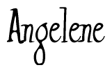 The image contains the word 'Angelene' written in a cursive, stylized font.