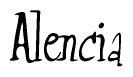 The image is of the word Alencia stylized in a cursive script.