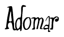 The image is of the word Adomar stylized in a cursive script.