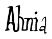 The image is of the word Ahnia stylized in a cursive script.
