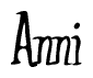 The image contains the word 'Anni' written in a cursive, stylized font.
