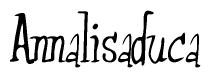 The image is a stylized text or script that reads 'Annalisaduca' in a cursive or calligraphic font.