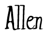 The image contains the word 'Allen' written in a cursive, stylized font.