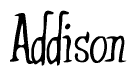 The image contains the word 'Addison' written in a cursive, stylized font.