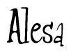 The image contains the word 'Alesa' written in a cursive, stylized font.