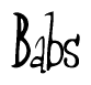 The image contains the word 'Babs' written in a cursive, stylized font.