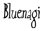 The image contains the word 'Bluenagi' written in a cursive, stylized font.