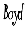 The image is of the word Boyd stylized in a cursive script.