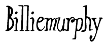 The image is of the word Billiemurphy stylized in a cursive script.