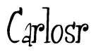 The image is a stylized text or script that reads 'Carlosr' in a cursive or calligraphic font.