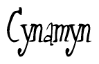 The image contains the word 'Cynamyn' written in a cursive, stylized font.