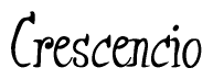 The image is of the word Crescencio stylized in a cursive script.