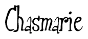 The image is a stylized text or script that reads 'Chasmarie' in a cursive or calligraphic font.