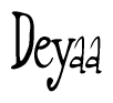 The image is a stylized text or script that reads 'Deyaa' in a cursive or calligraphic font.