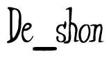 The image is of the word De shon stylized in a cursive script.