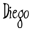 The image contains the word 'Diego' written in a cursive, stylized font.