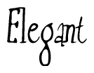 The image is a stylized text or script that reads 'Elegant' in a cursive or calligraphic font.