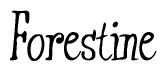 The image is of the word Forestine stylized in a cursive script.