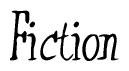 The image is a stylized text or script that reads 'Fiction' in a cursive or calligraphic font.
