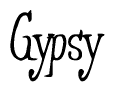 The image contains the word 'Gypsy' written in a cursive, stylized font.