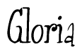 The image is of the word Gloria stylized in a cursive script.