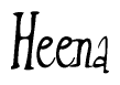 The image is a stylized text or script that reads 'Heena' in a cursive or calligraphic font.