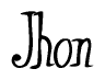 The image is of the word Jhon stylized in a cursive script.