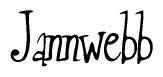 The image is a stylized text or script that reads 'Jannwebb' in a cursive or calligraphic font.