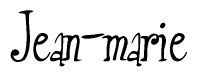 The image contains the word 'Jean-marie' written in a cursive, stylized font.